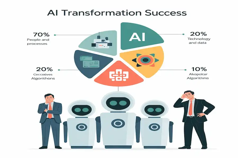 Their conclusion was direct: organizations that prioritize technical issues over human ones almost always underdeliver on AI.